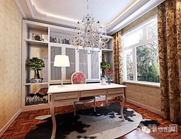 大連裝修搭配上窗簾簡潔明快清新優書房裝修效果圖